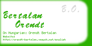 bertalan orendt business card